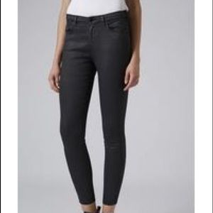Topshop Leigh Moto Coated Jean